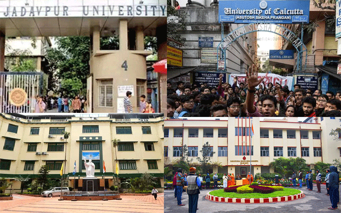 শীর্ষে আবার যাদবপুর। দ্বিতীয় কলকাতা, অষ্টম জেভিয়ার্স, নবম বেলুড় রামকৃষ্ণ মিশন ।