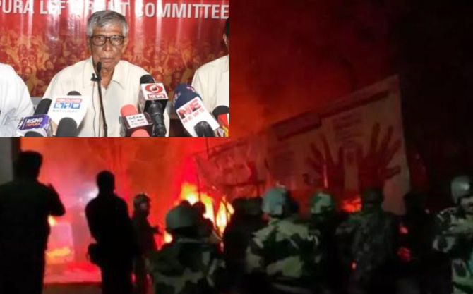 বামফ্রণ্টের অভিযোগ, ত্রিপুরায় বিজেপির ব্যাপক সন্ত্রাস। এ পর্যন্ত ৫০ হিংসাত্মক ঘটনার শিকার রাজ্য। রেহাই নেই কং-ত্রিপ্রারও