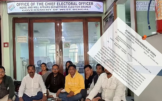 বিএলওদের ধরনায় ভঙ্গ সিইও অফিসের নিরাপত্তা, কলকাতা পুলিশের কাছে রিপোর্ট তলব নির্বাচন কমিশনের