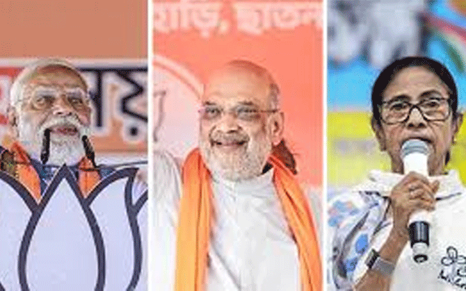 প্রচারের শেষ পর্বে রাজ্যে মোদি-শাহ, যাদবপুর থেকে পদযাত্রা মমতার