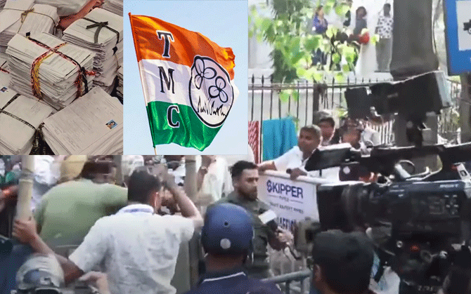 ফর্ম ৬ ঘিরে সিইও দফতরের সামনে টানা উত্তেজনা, ধরনায় তৃণমূল, কড়া বার্তা নির্বাচন কমিশনের