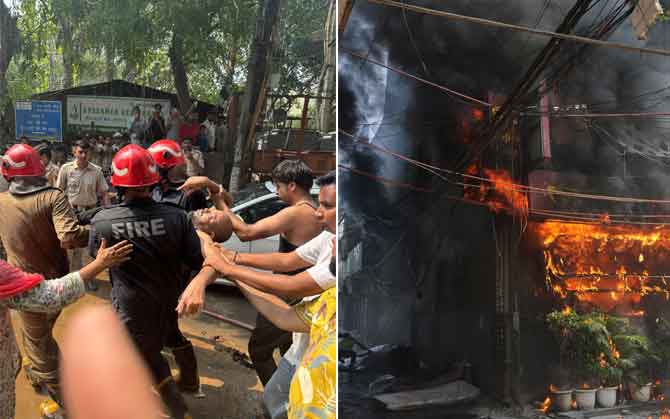 দিল্লির হোটেলে ভয়াবহ অগ্নিকাণ্ড ! প্রাণ বাঁচাতে জানলা দিয়ে ঝাঁপ, হতাহত বহু