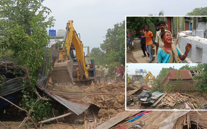 ৮০ বছর পুরনো বস্তিতে বুলডোজার, ঠাঁইহারা ২০০ পরিবার