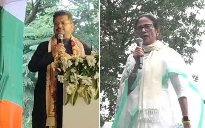২১ জুলাই শহিদ মঞ্চ থেকে পদ্ম শিবিরকে বিঁধে ঘোষণা মমতার, ‘জেলায় যাবো, হিম্মত থাকলে আটকান ‘ । দলীয় তহবিল পেলে শহীদ পরিবারকে আর্থিক সহায়তা, প্রতিশ্রুতি বিদ্রোহি ঋতব্রতর