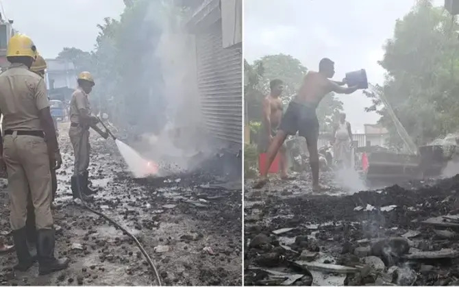 পুলিশের বাজেয়াপ্ত করা বাজি-বারুদে আগুন, বিস্ফোরণে কেঁপে উঠল নারায়ণপুর। নিরাপত্তা ঘিরে উঠছে প্রশ্ন