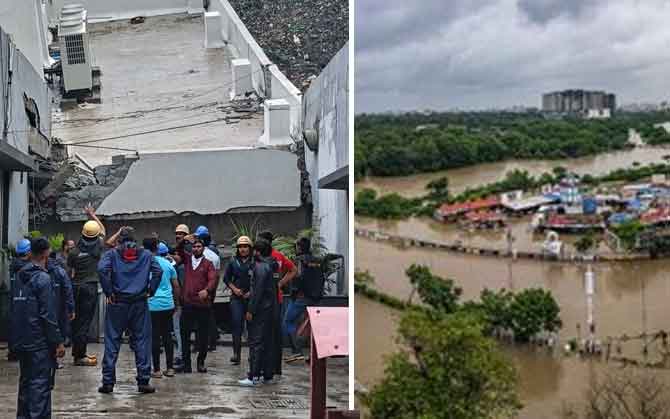 আবর্জনার পাহাড়ের চাপে পুণের পুরসভা ভবনে ধস, ধ্বংসস্তূপে আটকে অন্তত ১৬ কর্মী ! গুজরাতে বৃষ্টির তাণ্ডবে মৃত ৯, জলমগ্ন সুরাট